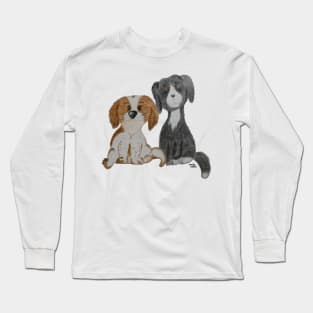 Cute Spaniel and Border Collie Long Sleeve T-Shirt